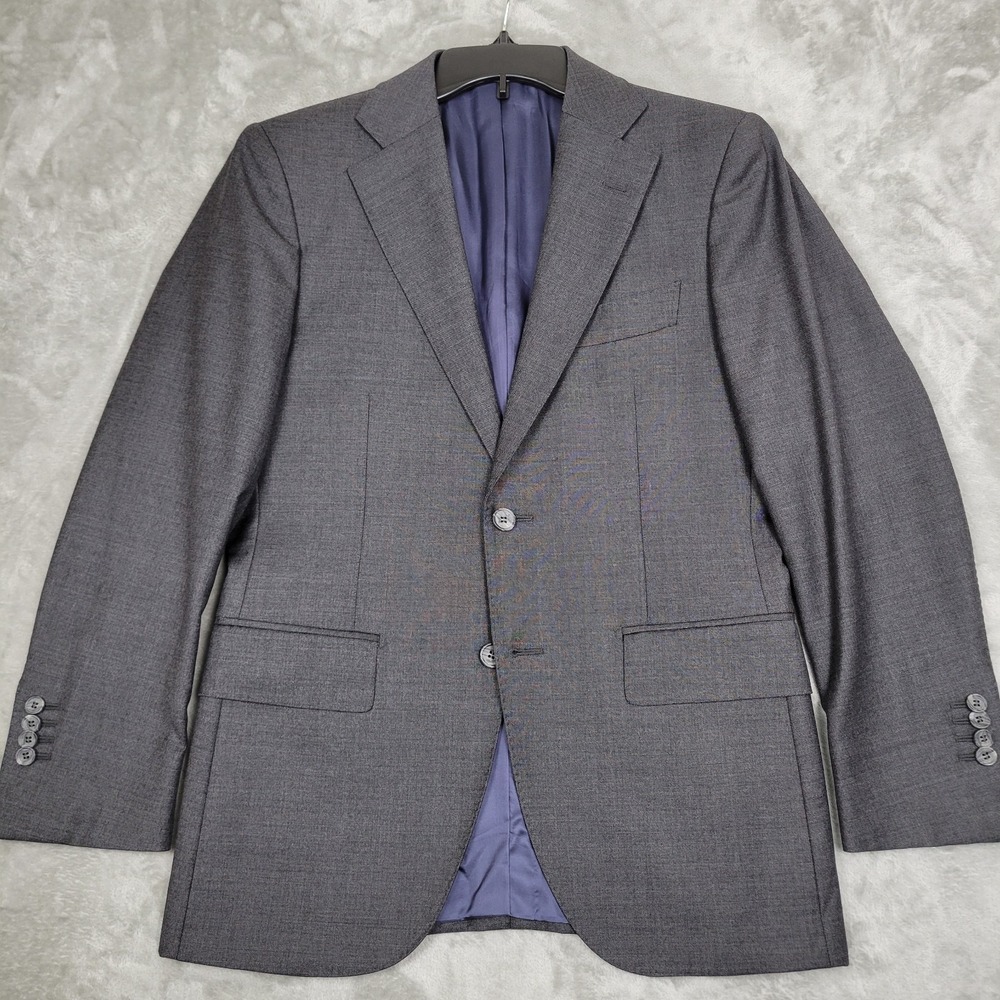 Suitsupply Vitale Barberis Canonico Blazer Mens 36S Dark Gray 100% Wool Slim Fit